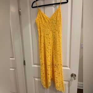Lulus floral yellow lace dress